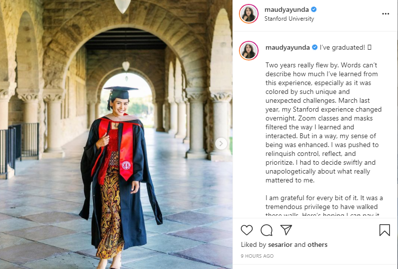 maudy ayunda lulus S2